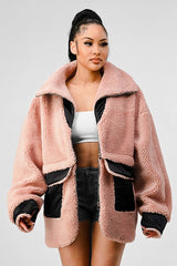 ATHINA OVERSIZED SHERPA WITH CONTRAST JACKET king-general-store-5710.myshopify.com