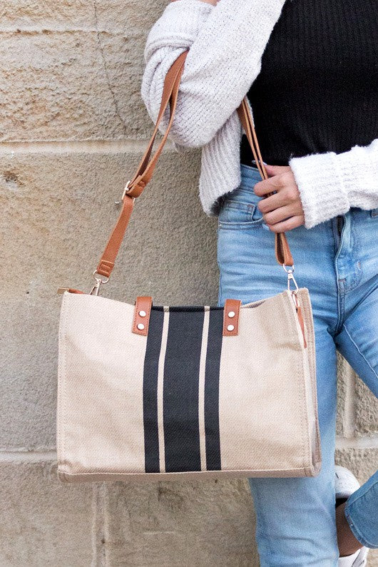 Canvas Stripe Tote king-general-store-5710.myshopify.com