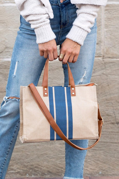 Canvas Stripe Tote king-general-store-5710.myshopify.com