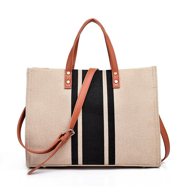 Canvas Stripe Tote king-general-store-5710.myshopify.com