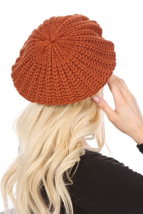 KNITTED CABLE KNIT FASHION BERET king-general-store-5710.myshopify.com