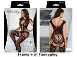 Diamond Net Long Sleeve Fishnet Dress with Thong