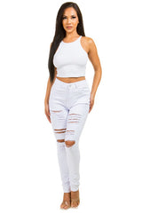 High Waist Front Button Sexy Denim Jeans king-general-store-5710.myshopify.com