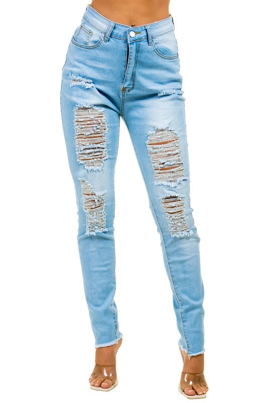 High Waist Front Button Denim Jeans king-general-store-5710.myshopify.com