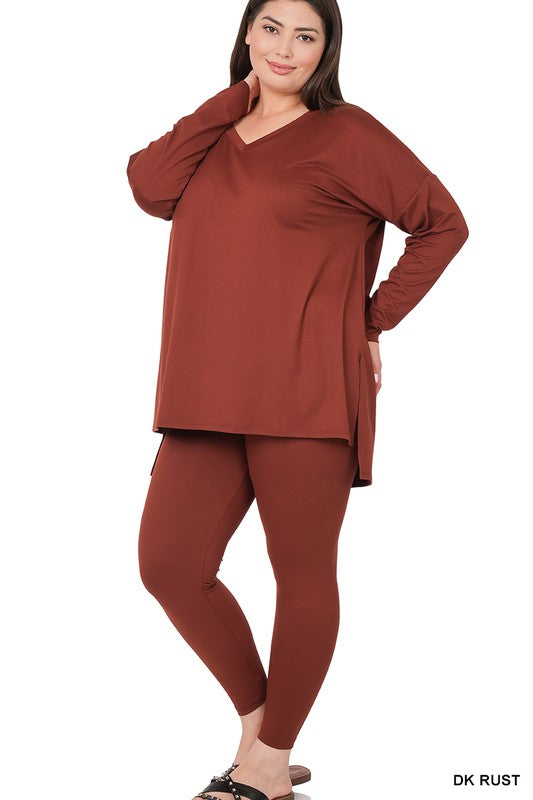 Plus Brushed DTY Microfiber Loungewear Set king-general-store-5710.myshopify.com