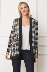 Plaid Contrast Drape Open Cardigan king-general-store-5710.myshopify.com