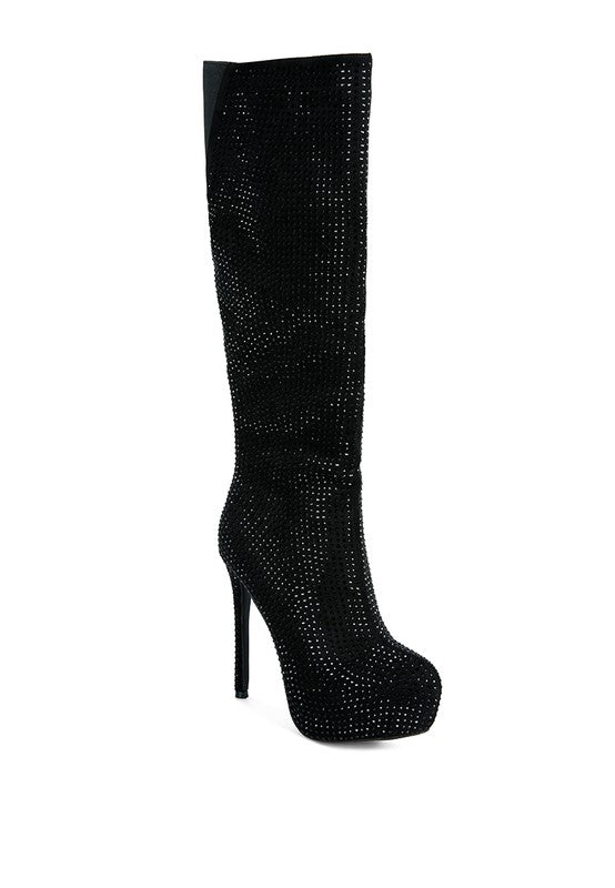 Nebula Rhinestone Embellished Stiletto Calf Boots king-general-store-5710.myshopify.com