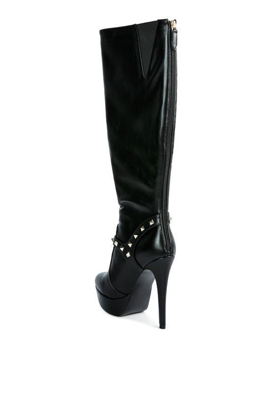 Patent Stiletto Heeled Mid Calf Boots king-general-store-5710.myshopify.com