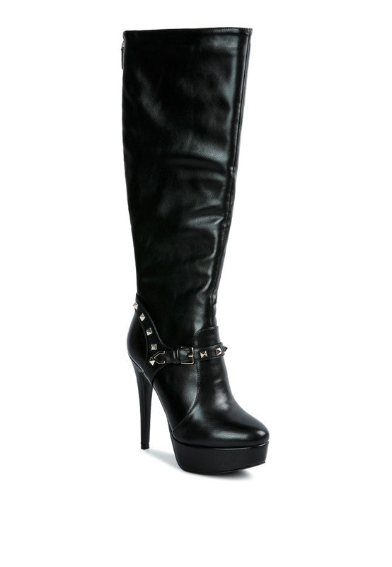 Patent Stiletto Heeled Mid Calf Boots king-general-store-5710.myshopify.com