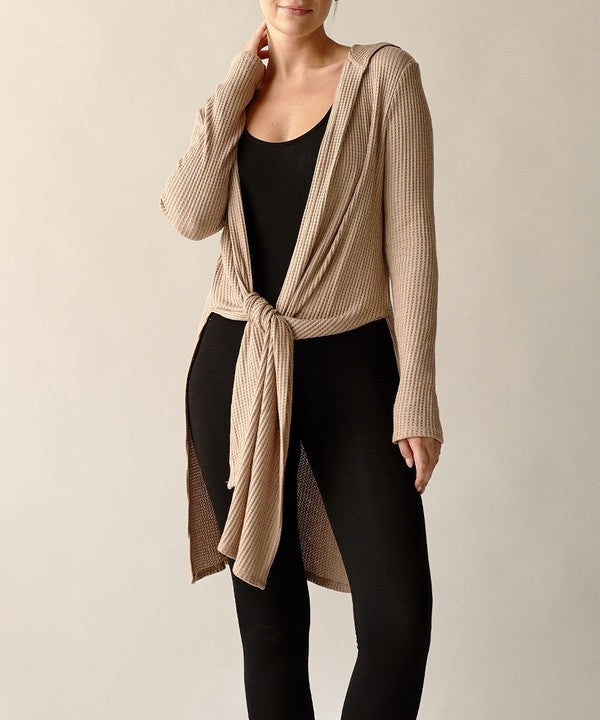 BAMBOO Waffle Slim Hooded Cardigan king-general-store-5710.myshopify.com