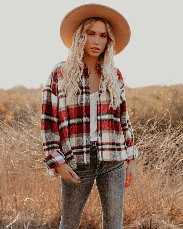 Women's Plaid Shacket king-general-store-5710.myshopify.com