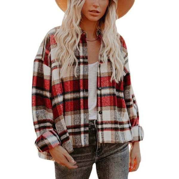 Women's Plaid Shacket king-general-store-5710.myshopify.com