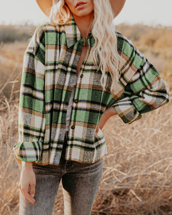 Women's Plaid Shacket king-general-store-5710.myshopify.com