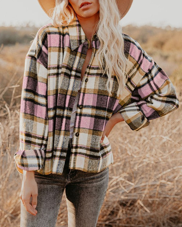 Women's Plaid Shacket king-general-store-5710.myshopify.com