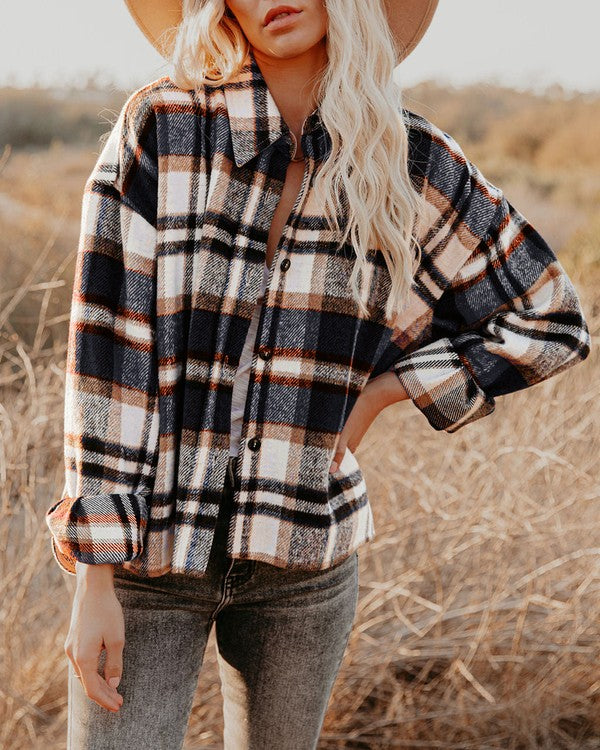 Women's Plaid Shacket king-general-store-5710.myshopify.com