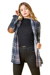 Multi Color Plaid Elbow Patch Cardigan king-general-store-5710.myshopify.com