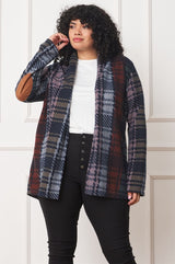 Multi Color Plaid Elbow Patch Cardigan king-general-store-5710.myshopify.com