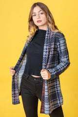 Multi Color Plaid Elbow Patch Cardigan king-general-store-5710.myshopify.com