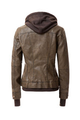 Women's Hood PU Leather Jacket king-general-store-5710.myshopify.com