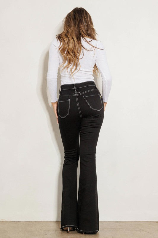 Black High Rise Flare Jeans king-general-store-5710.myshopify.com