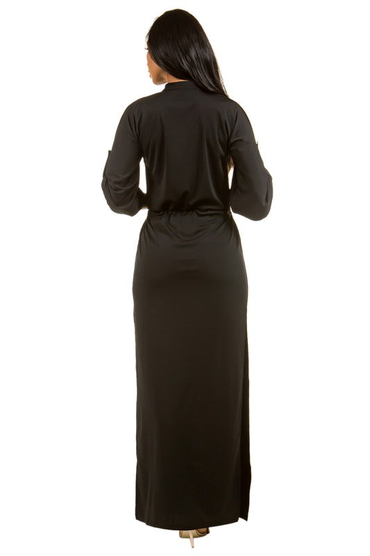 Black Side Slit Maxi Dress king-general-store-5710.myshopify.com