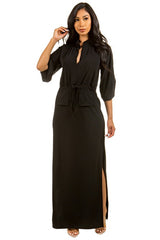 Black Side Slit Maxi Dress king-general-store-5710.myshopify.com