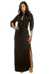 Black Side Slit Maxi Dress king-general-store-5710.myshopify.com