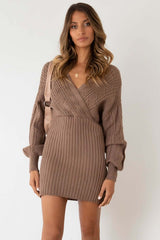 Khaki Sweater Mini Dress king-general-store-5710.myshopify.com