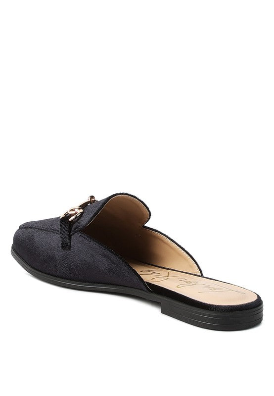 Velvet Buckled Flat Mules king-general-store-5710.myshopify.com