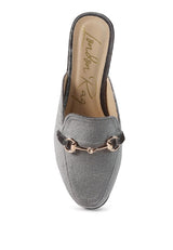 Velvet Buckled Flat Mules king-general-store-5710.myshopify.com