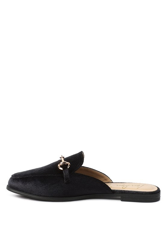 Velvet Buckled Flat Mules king-general-store-5710.myshopify.com