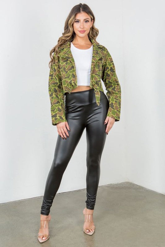 Bubble Camo Denim Jacket in Green