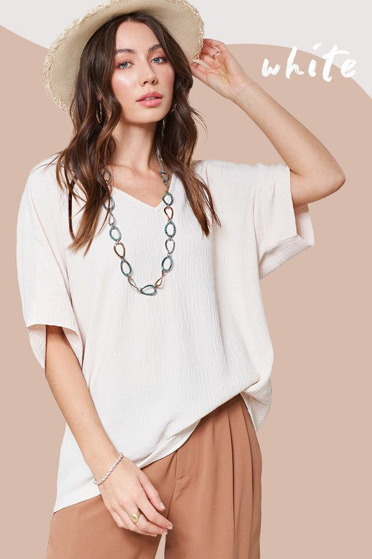 Vanessa Short Sleeve Oversized Top