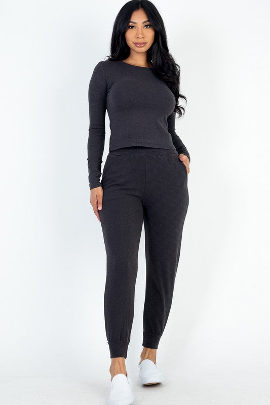 Ribbed Sweatshirt & Joggers Set king-general-store-5710.myshopify.com