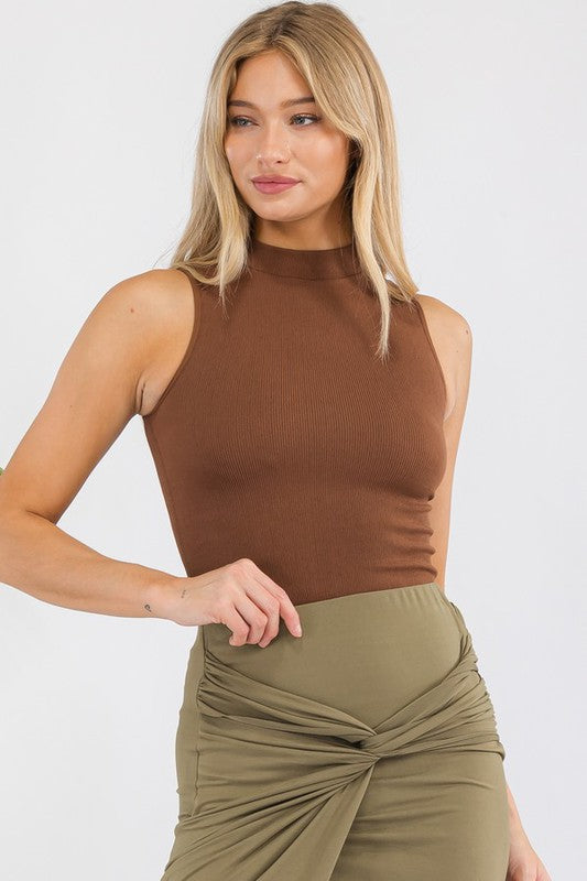 Always Classy Ribbed Mock Neck Tank