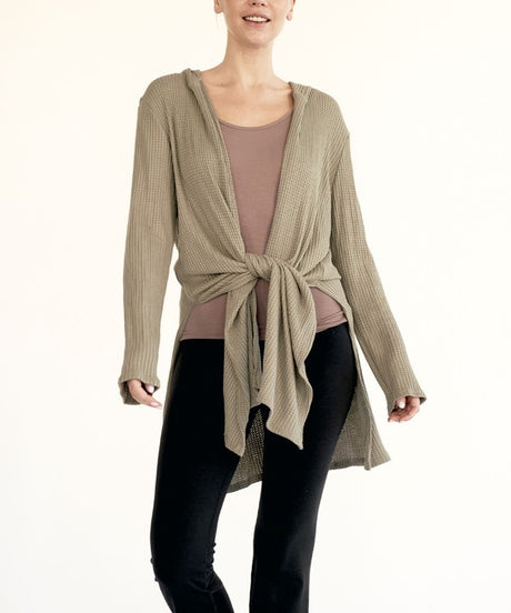 BAMBOO Waffle Slim Hooded Cardigan king-general-store-5710.myshopify.com