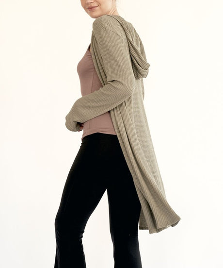 BAMBOO Waffle Slim Hooded Cardigan king-general-store-5710.myshopify.com