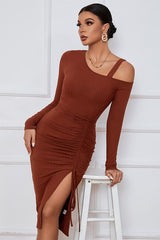 Dust Orange Open Shoulder Dress king-general-store-5710.myshopify.com