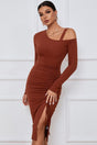 Dust Orange Open Shoulder Dress king-general-store-5710.myshopify.com