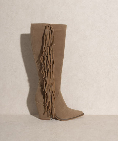 OASIS SOCIETY OUT WEST - Knee-High Fringe Boots king-general-store-5710.myshopify.com