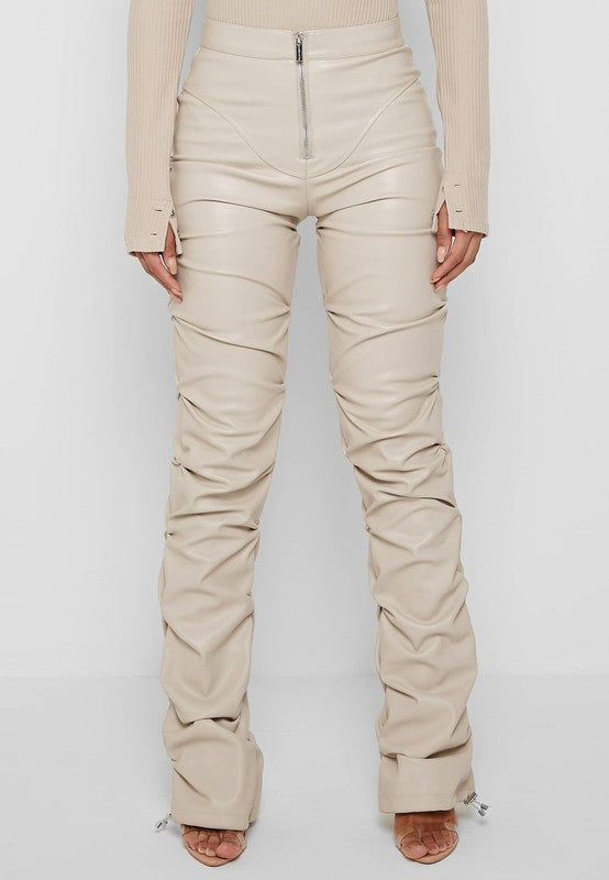 Cream Sexy PU Leather Pants king-general-store-5710.myshopify.com