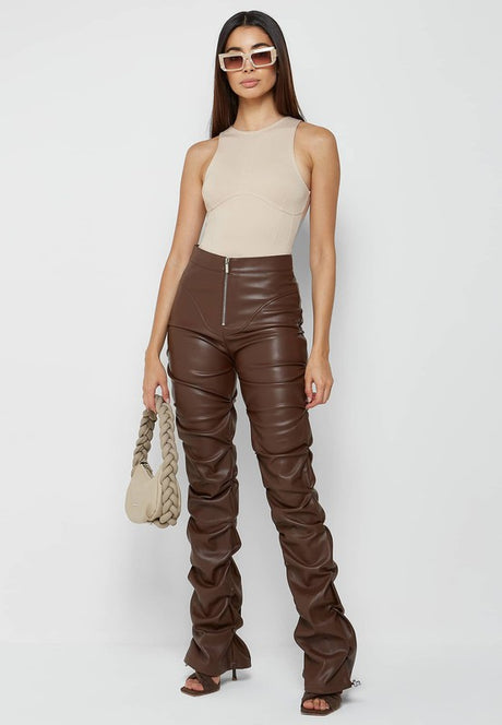 Brown Sexy PU Leather Pants king-general-store-5710.myshopify.com