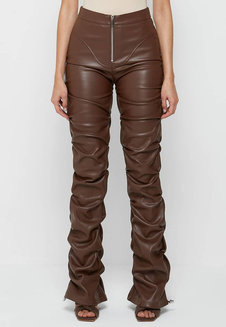 Brown Sexy PU Leather Pants king-general-store-5710.myshopify.com