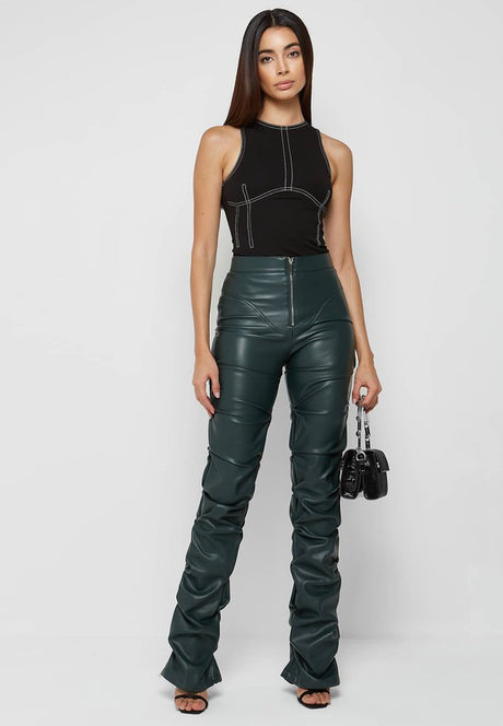 Olive Sexy PU Leather Pants king-general-store-5710.myshopify.com