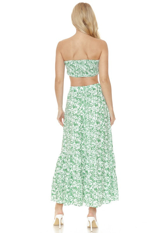 Floral Tube Top & Maxi Skirt Set