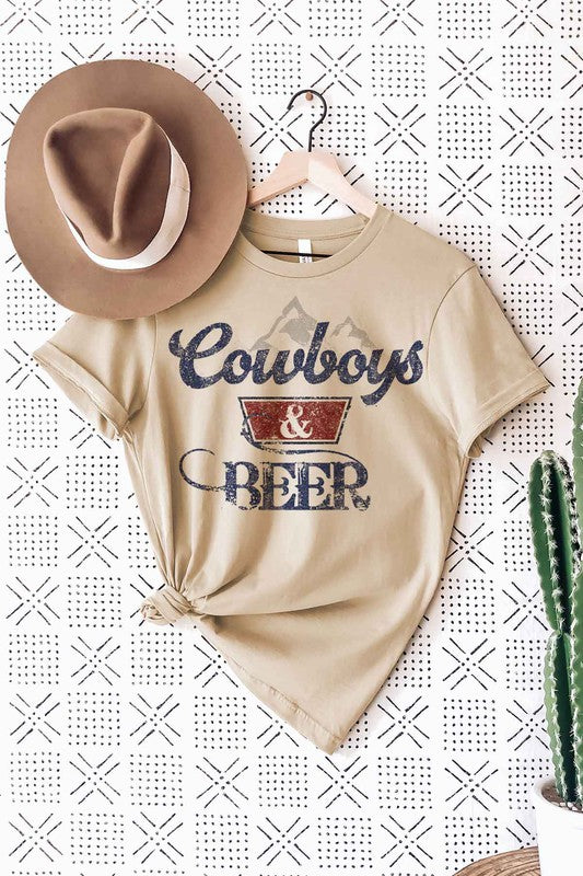 Cowboys & Beer Western Graphic T-Shirt king-general-store-5710.myshopify.com
