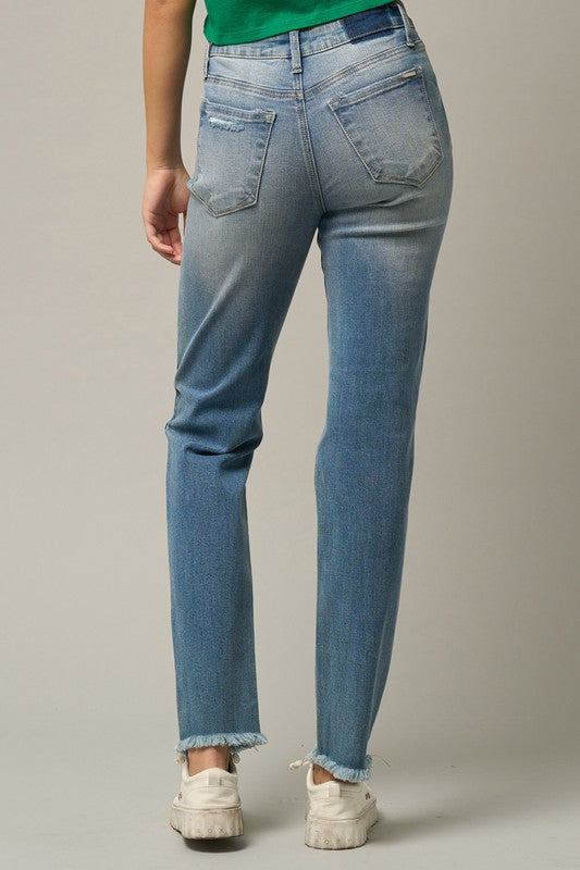 Medium Wash Mid-Rise Slim Tapered Jeans