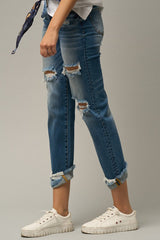 Mid-Rise Boyfriend Medium Wash Jeans