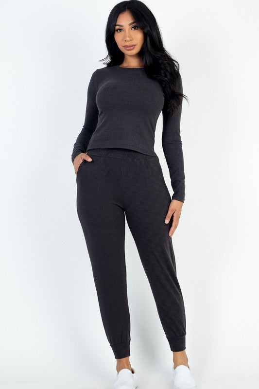 Ribbed Sweatshirt & Joggers Set king-general-store-5710.myshopify.com