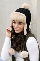 Cable Weave Pom Trapper Hat king-general-store-5710.myshopify.com